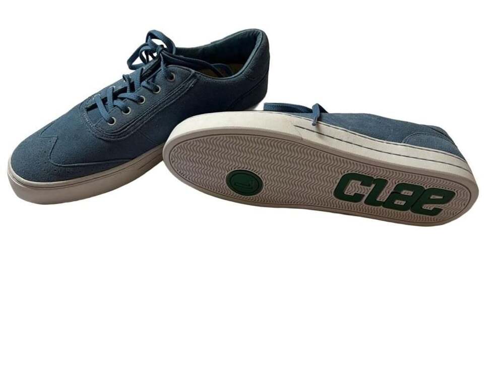 Clae Whitman Size 11 Blue Suede Wingtip Sneakers